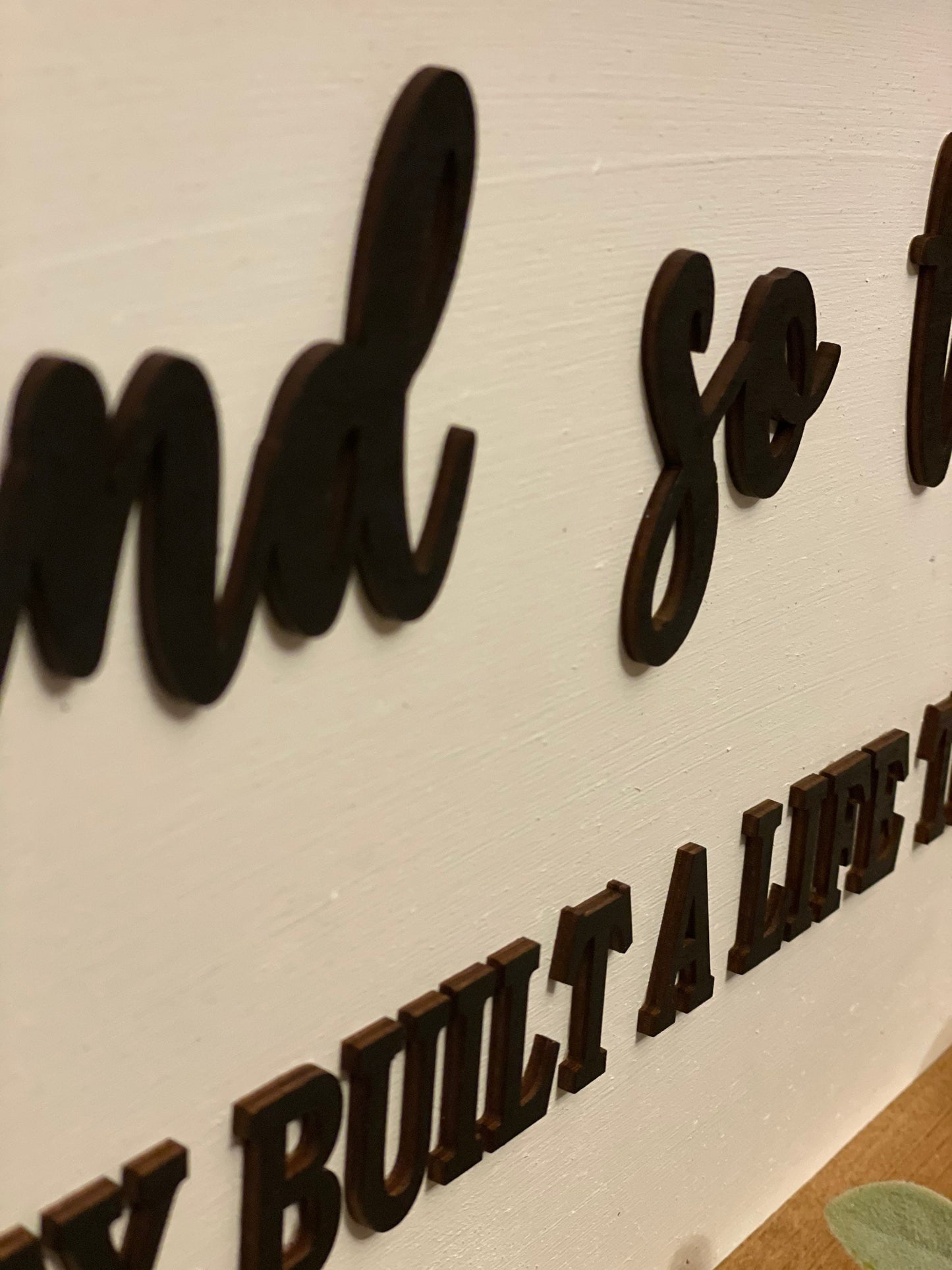And So Together They Built A Life They Loved Sign | Master Bedroom Sign | Framed Wood Sign