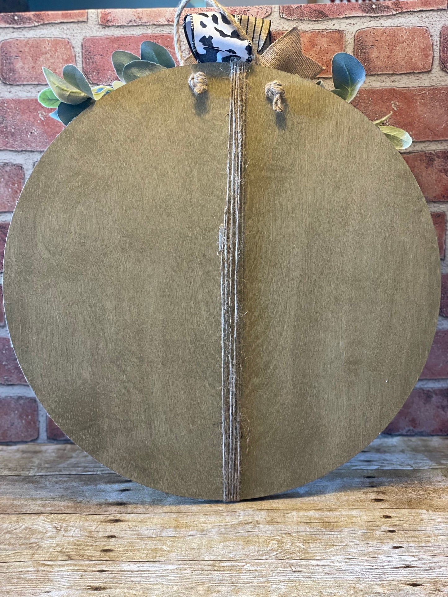 Home Sweet Home Cow Print Foor Hanger | Round Door Sign | Farmhouse Sign | Welcome Door Hanger