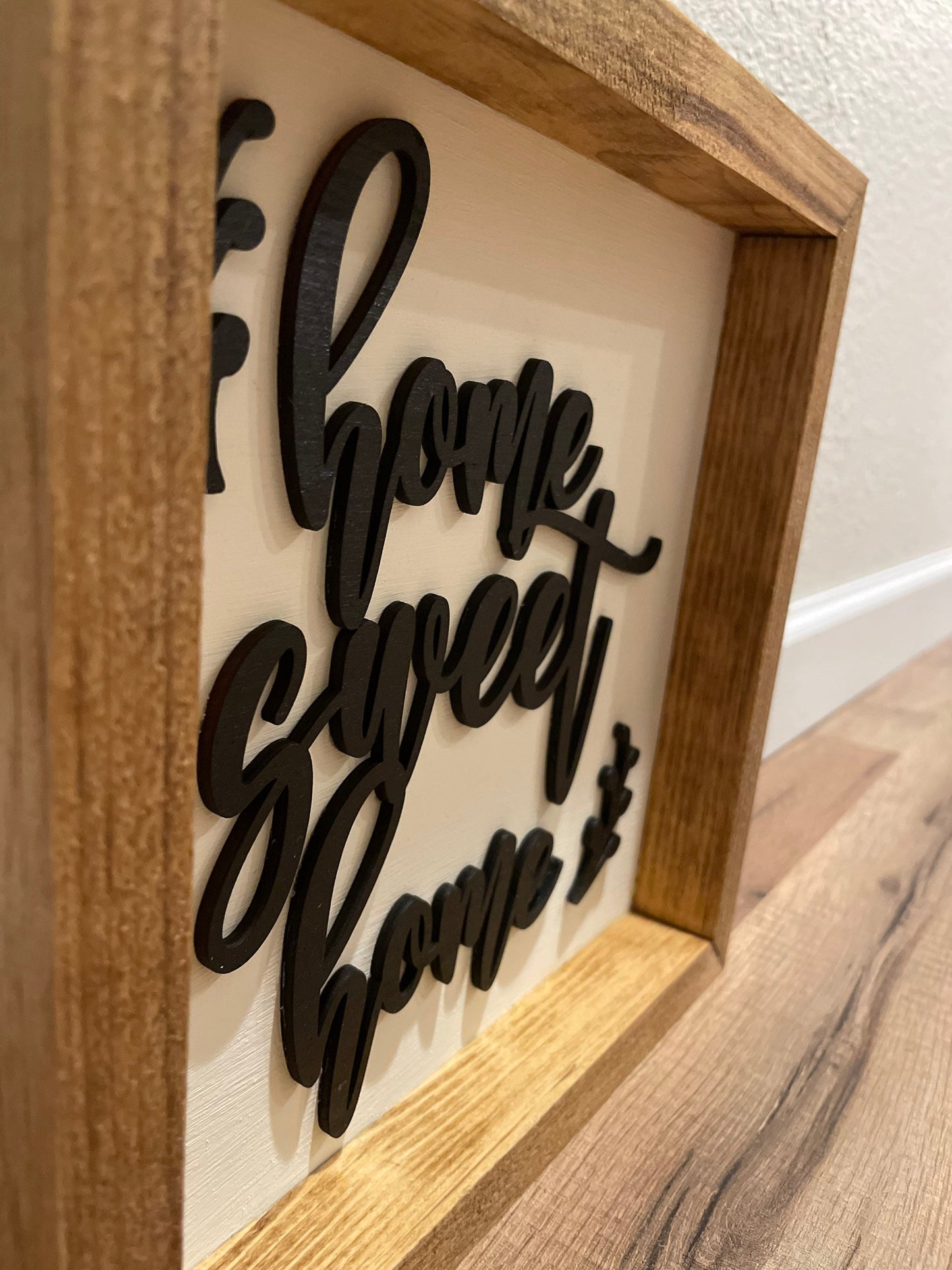 Home Sweet Home Wall Sign | wood Decor | 3D Lettering | Handmade Square Sign