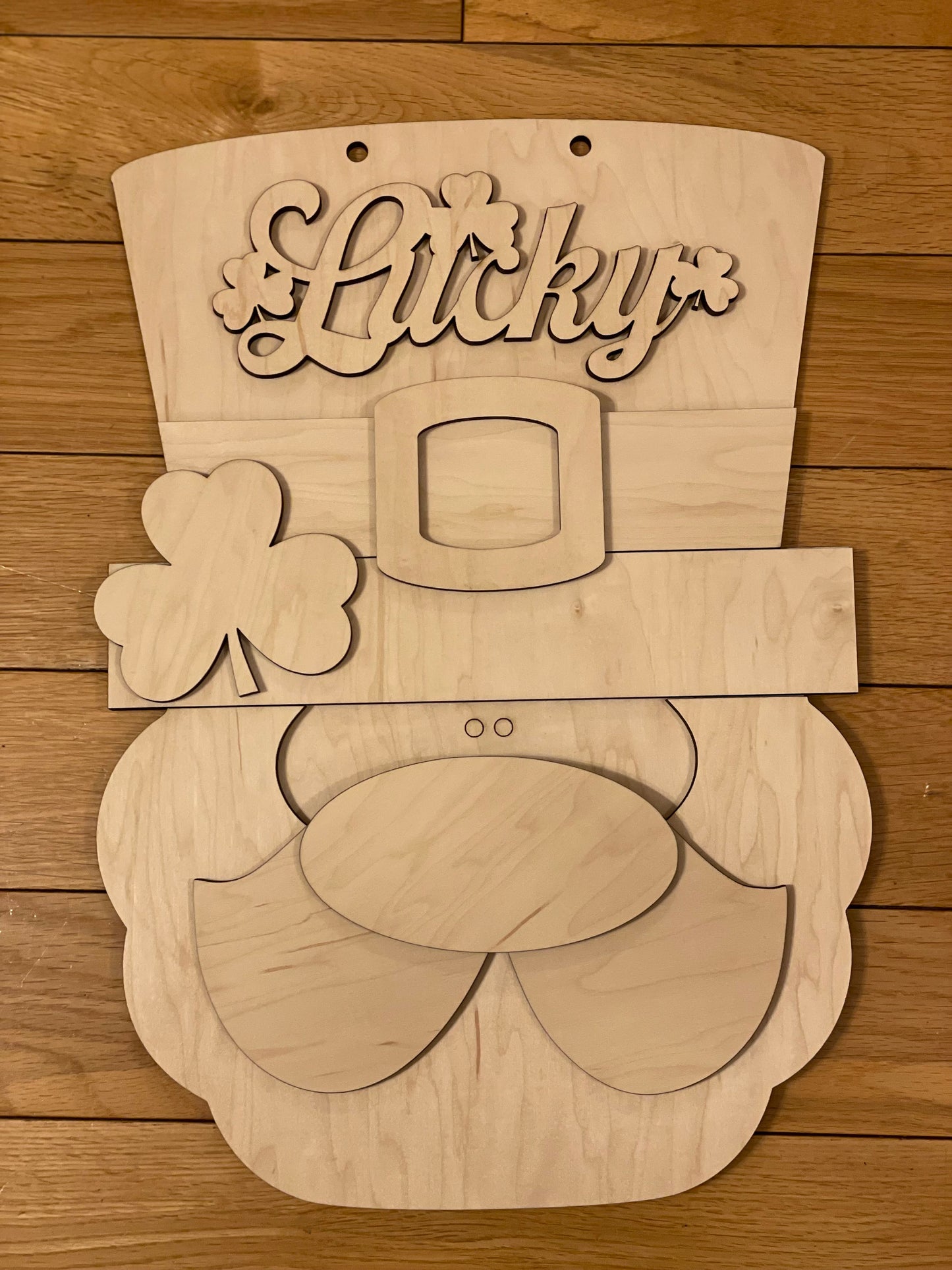 St. Patrick's Day DIY Door Hanger | Welcome Door Hanger | Leprechaun Front Door Decor | DIY Cutout | St. Patty's Day Wreath