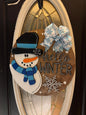 Hello Winter Snowman Door Hanger | 3D Lettering | 16inch round | Front Door Decor | Round Wood Sign | Winter Wreath