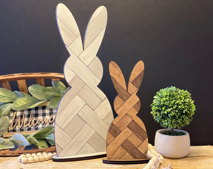 Pallet Wood Painted Bunny Shelf Sitter | Easter Shelf Sitter | Farmhouse Bunny Shelf Sitter Home Decor
