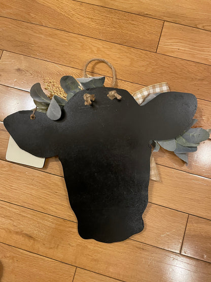 Farmhouse Cow Door Hanger | Cow Sign | Cow Door Hanger | Farmhouse Sign