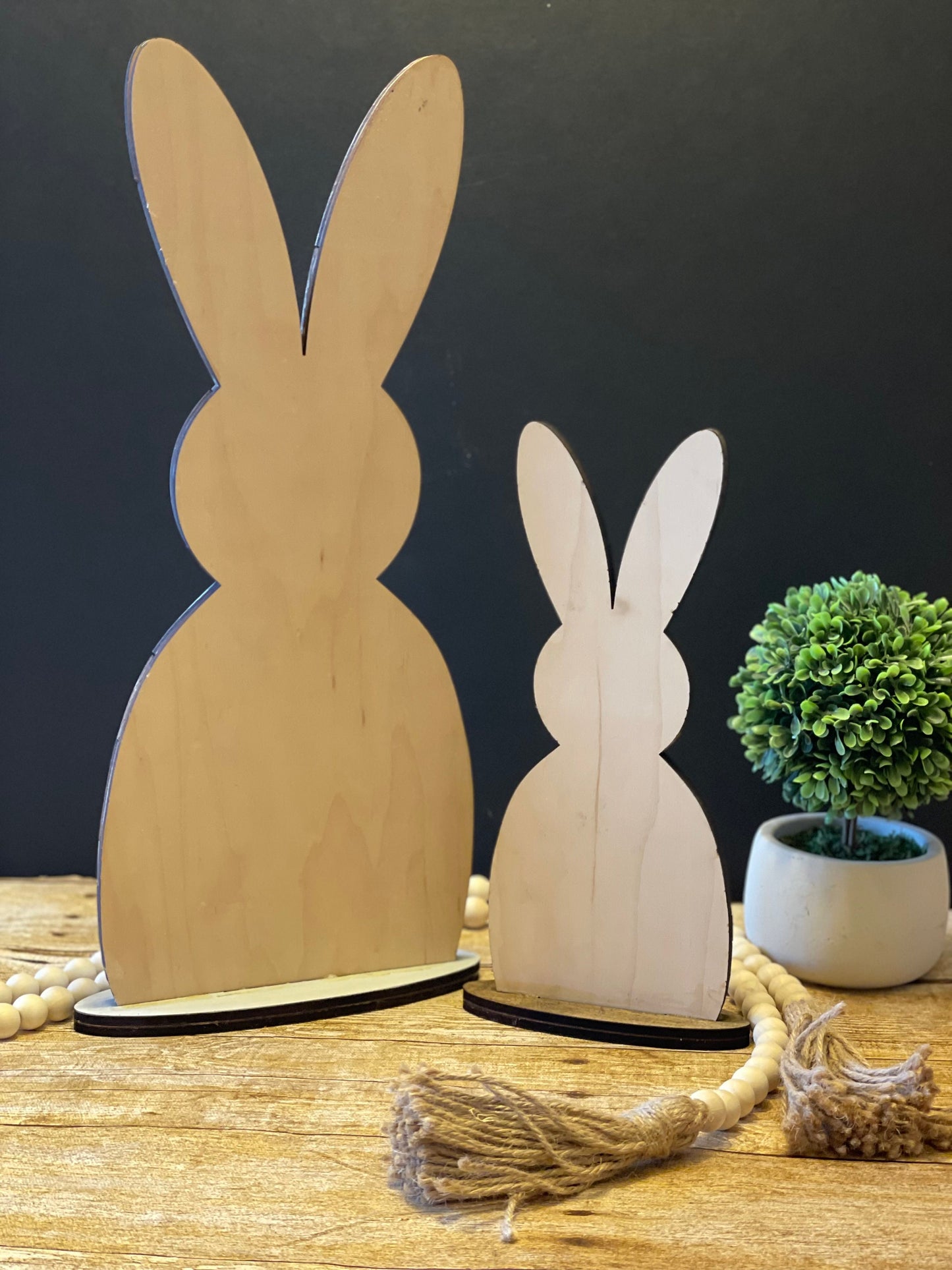 Pallet Wood Painted Bunny Shelf Sitter | Easter Shelf Sitter | Farmhouse Bunny Shelf Sitter Home Decor