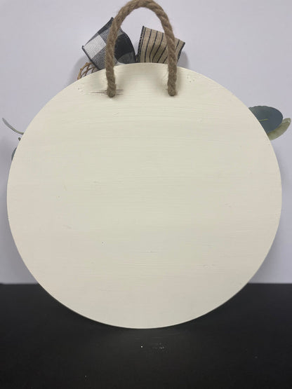 16' Round Home Is Where the Herd Is Door Hanger | Cow Sign | Cow Door Hanger | Farmhouse Shiplap Sign
