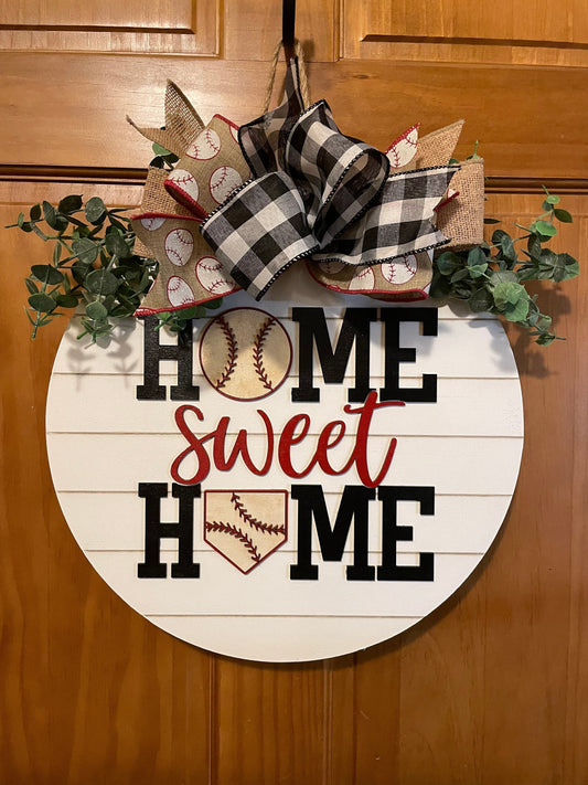 Baseball Door Hanger | Front Door Decor| Front Door Decor | 3D Lettering | Baseball Welcome Sign | Outdoor Decor | Porch Decor|