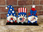3D Americana Gnomes Shelf Sitter | Patriotic Gnomes | Mantle Decor | Fourth of July Gnomes | Farmhouse Decor |