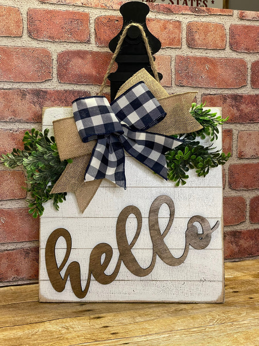 Square Farmhouse Door Hanger | Farmhouse Decor| | Front Door Decor | Rustic Wood Sign | Year Round Sign | Distressed Sign