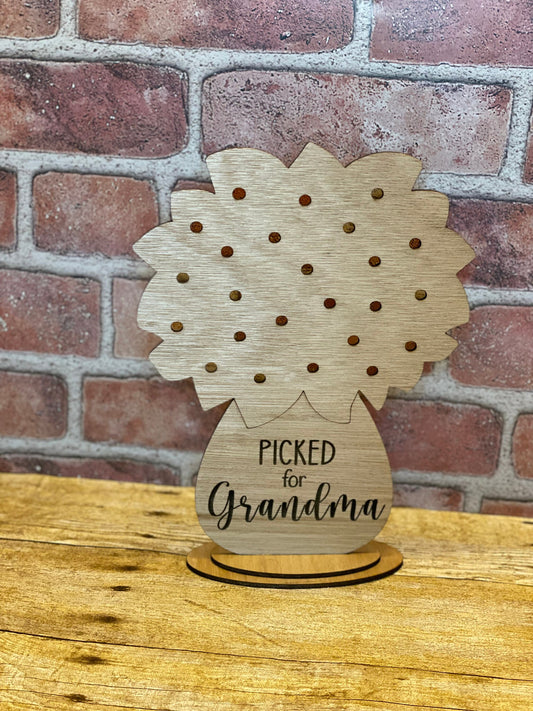Happy Mother's Day Flower Shelf Sitter | Mother's Day Gift | Flower Holder | Picked for Grandma