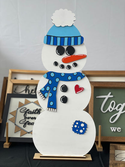 Reversible Pumpkin/Snowman Standing Sign | Family Room Decor | Living Room Standing Sign