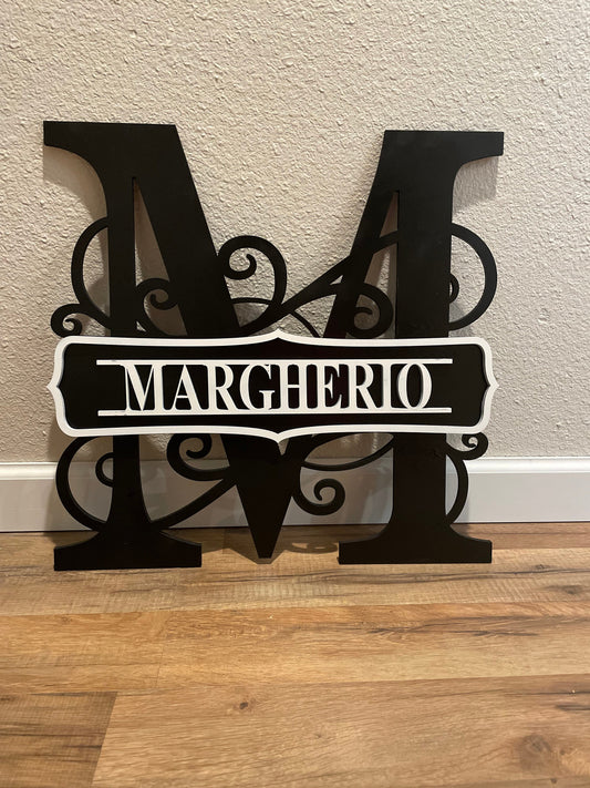 Personalized Family Name Monogram Sign | Monogram Wall Decor | Custom Last Name Sign | Perfect Wedding Gift