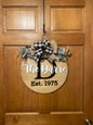 Round Family Name Door Hanger | 3D Name Sign | Front Door Decor | Custom Name Sign | Black and White Design