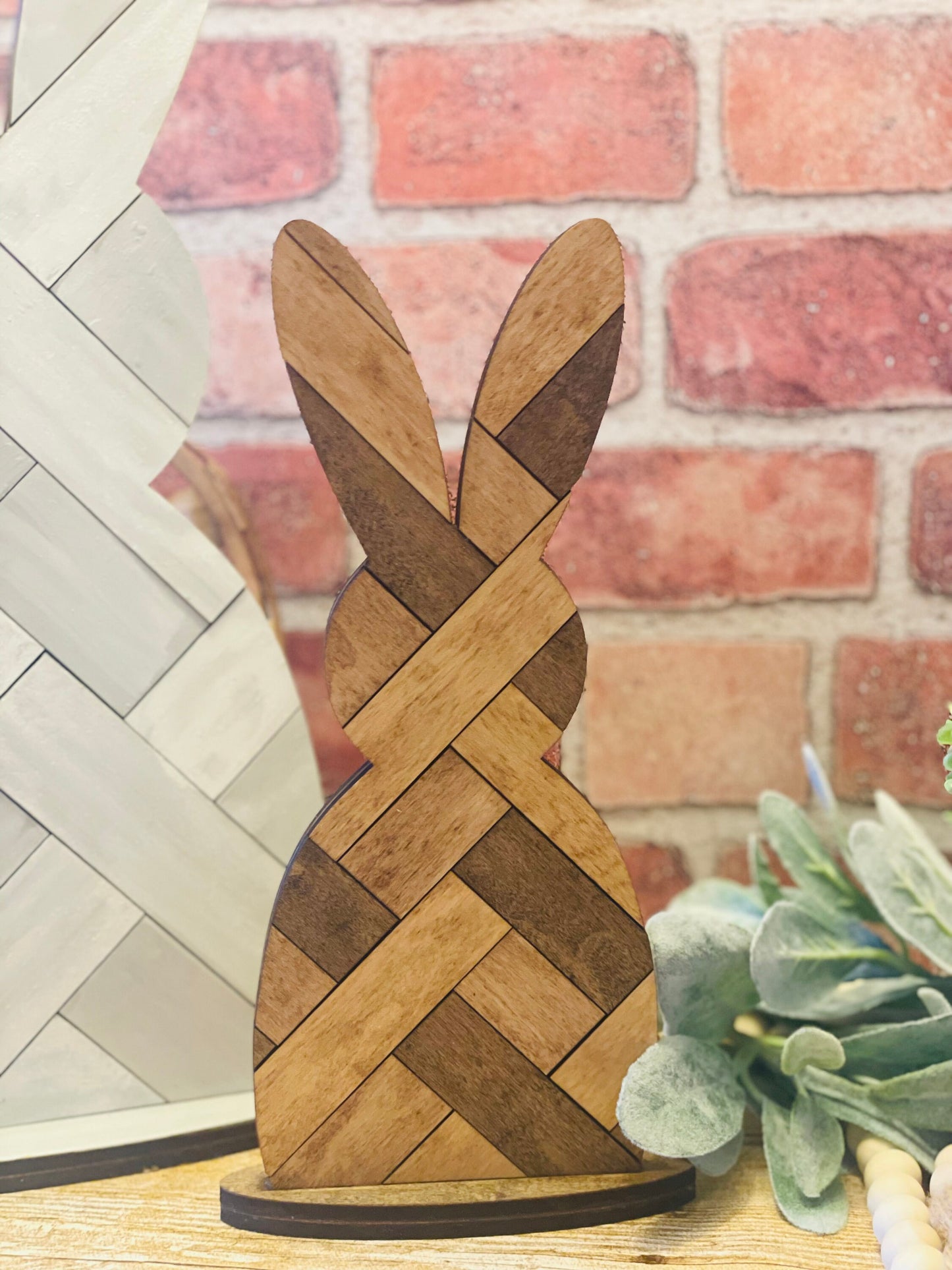 Pallet Wood Painted Bunny Shelf Sitter | Easter Shelf Sitter | Farmhouse Bunny Shelf Sitter Home Decor