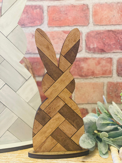 Pallet Wood Painted Bunny Shelf Sitter | Easter Shelf Sitter | Farmhouse Bunny Shelf Sitter Home Decor
