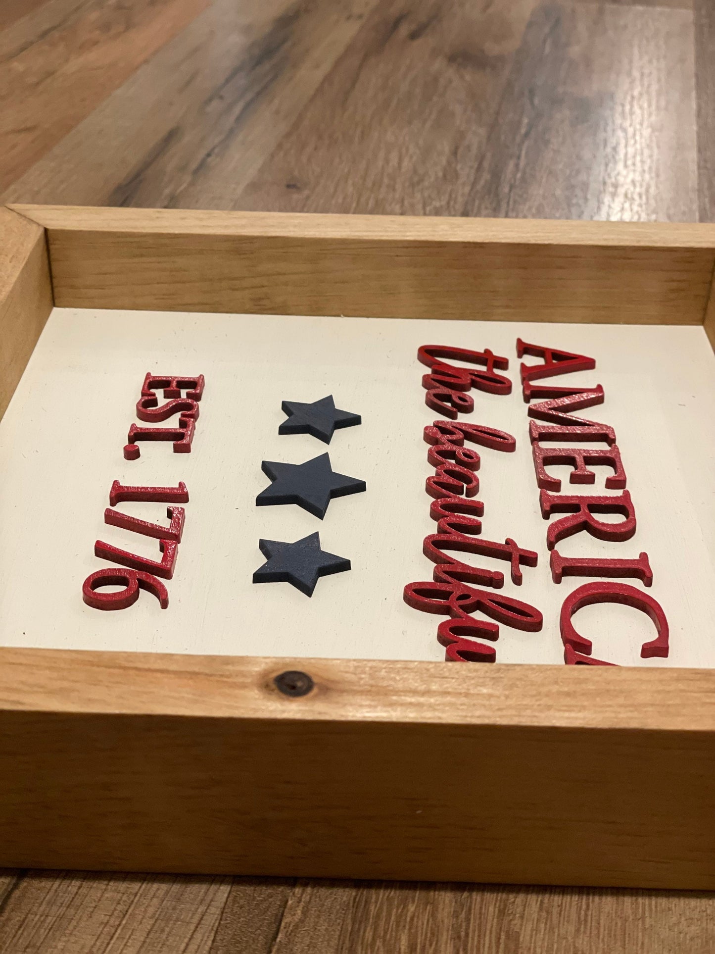 America the Beautiful Wall Sign | wood Decor | 3D Lettering | Handmade Square Sign| Patriotic Sign