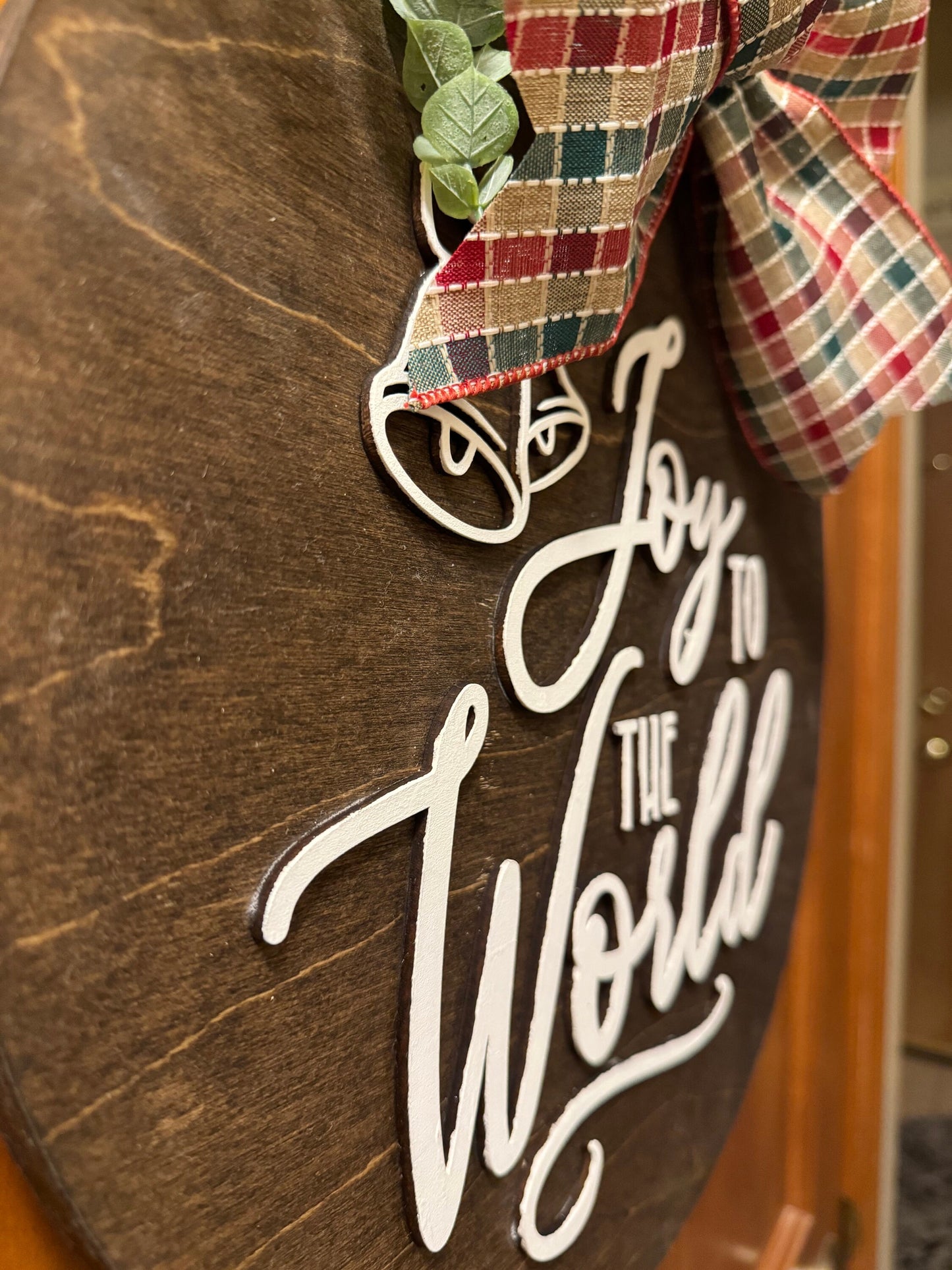 Joy To The World Door Hanger| Front Door Decor| Wood Door Hanger| Christmas Door Wreath