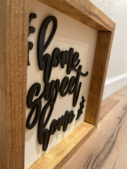 Home Sweet Home Wall Sign | wood Decor | 3D Lettering | Handmade Square Sign
