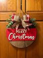 Merry Christmas Door Hanger| Front Door Decor| Wood Door Hanger| Christmas Door Wreath