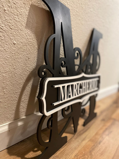 Personalized Family Name Monogram Sign | Monogram Wall Decor | Custom Last Name Sign | Perfect Wedding Gift
