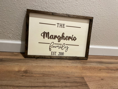Personalized Family Name Sign | 3D Lettering | Wall Sign | Farmhouse Decor | Custom Wood Sign | Engagement Gift