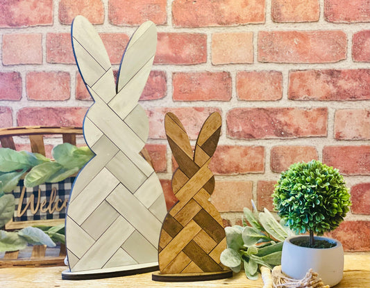 Pallet Wood Painted Bunny Shelf Sitter | Easter Shelf Sitter | Farmhouse Bunny Shelf Sitter Home Decor