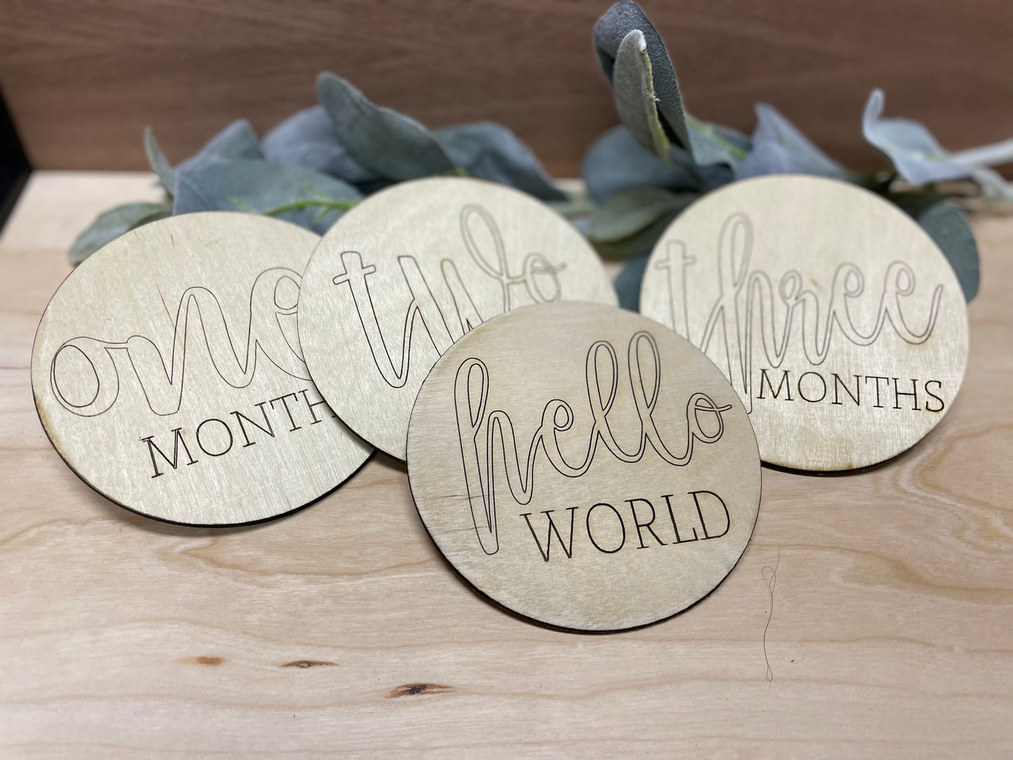 Baby Monthly Milestone Markers, Wood Milestone Markers, Baby Photo Props, Baby Milestone Discs, Monthly Signs