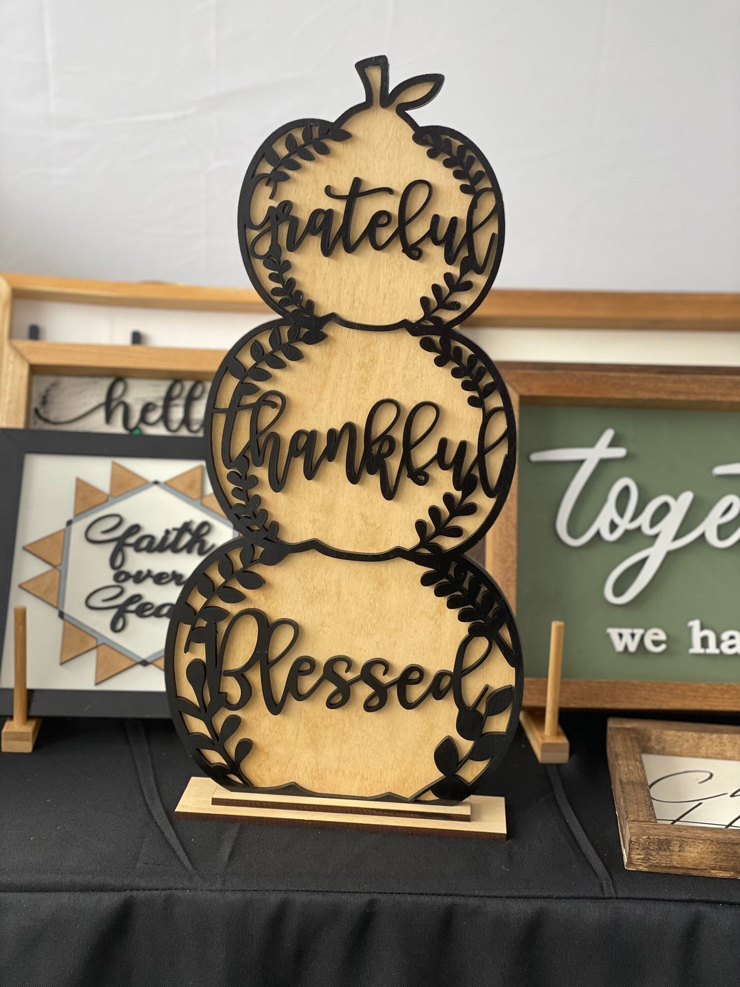 Reversible Pumpkin/Snowman Standing Sign | Family Room Decor | Living Room Standing Sign