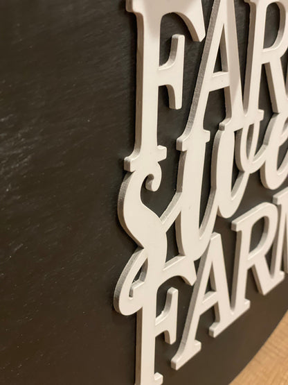 Farm Sweet Farm Welcome Front Door Decor | Round Door Sign | Welcome Door Hanger | 3D Lettering | Year Round Sign