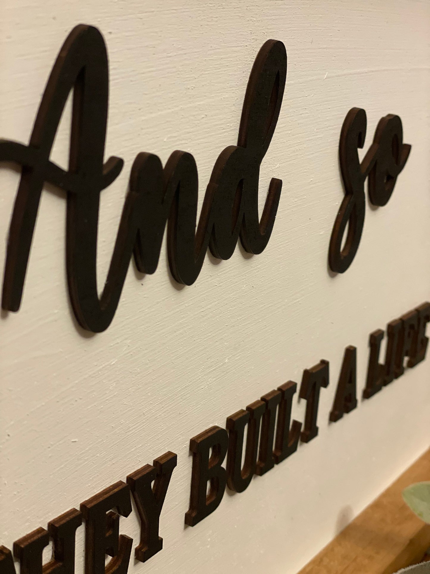 And So Together They Built A Life They Loved Sign | Master Bedroom Sign | Framed Wood Sign