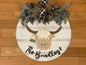20” Round Custom Highland Cow Door Hanger | Cow Sign | Cow Door Hanger | Farmhouse Shiplap Sign | Family Name Sign