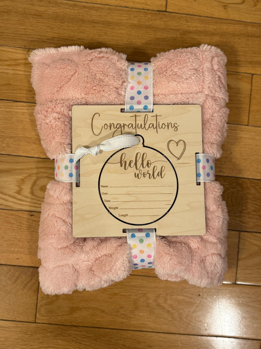 Baby Blanket with pop-out ornament tag | Keepsake | Baby Shower Gift for Boy or Girl