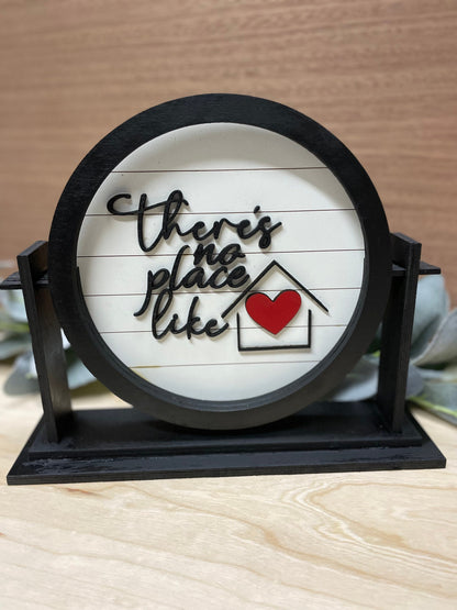 Round Tabletop Sign -Interchangeable Tabletop Sign - Personalized Decor- Shelf Sitter - Farmhouse- Housewarming Or Wedding Gift - Decoration