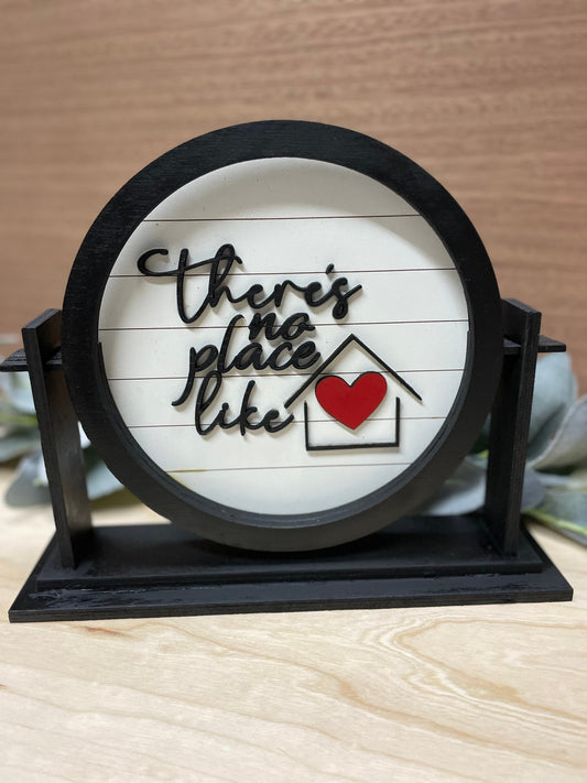 Round Tabletop Sign -Interchangeable Tabletop Sign - Personalized Decor- Shelf Sitter - Farmhouse- Housewarming Or Wedding Gift - Decoration
