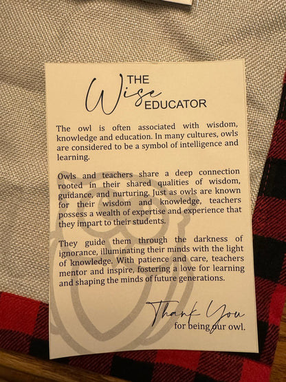 The Wise Educator Ornament | Christmas Ornament | Owl Ornament