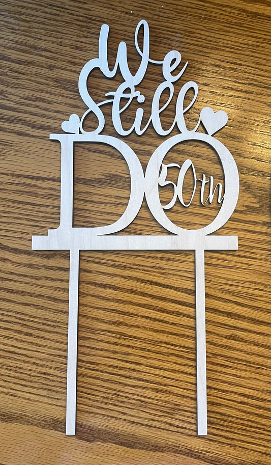50th Wedding Anniversary Cake Topper