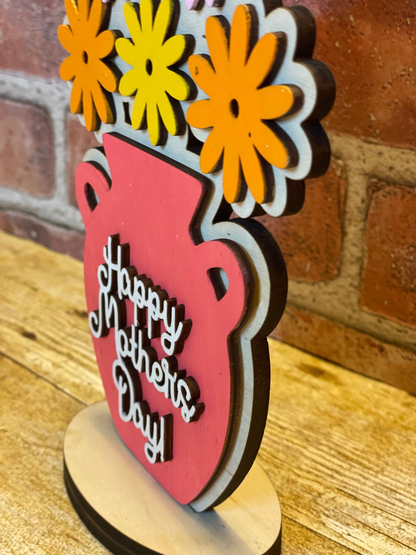 Happy Mother's Day Flower Shelf Sitter | Mother's Day Gift | Flower Holder