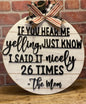 If You Hear Me Yelling Door Hanger | Front Door Decor| Shiplap Door Wreath| Funny Saying Welcome Sign |Farmhouse Hanger| Outdoor Decor|