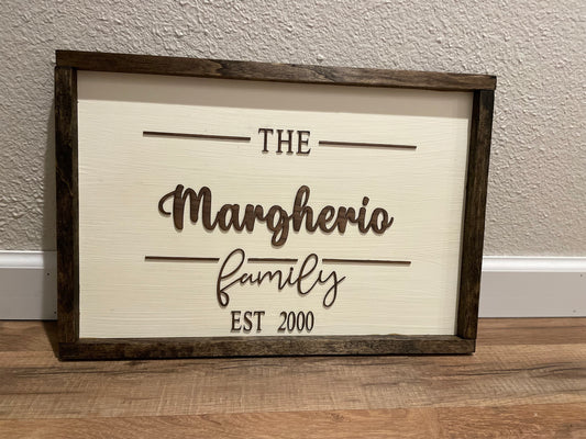 Personalized Family Name Sign | 3D Lettering | Wall Sign | Farmhouse Decor | Custom Wood Sign | Engagement Gift