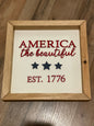 America the Beautiful Wall Sign | wood Decor | 3D Lettering | Handmade Square Sign| Patriotic Sign
