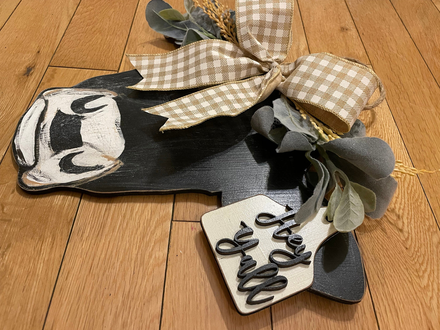 Farmhouse Cow Door Hanger | Cow Sign | Cow Door Hanger | Farmhouse Sign