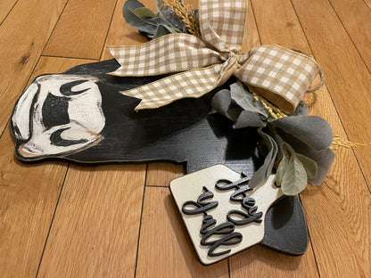 Farmhouse Cow Door Hanger | Cow Sign | Cow Door Hanger | Farmhouse Sign