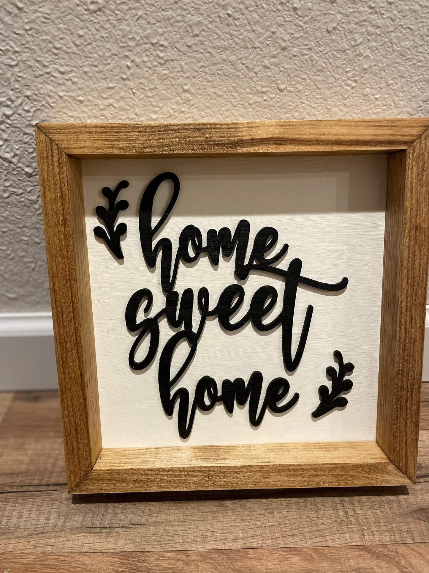 Home Sweet Home Wall Sign | wood Decor | 3D Lettering | Handmade Square Sign