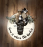 20” Round Home Is Where the Herd Is Door Hanger | Cow Sign | Cow Door Hanger | Farmhouse Shiplap Sign