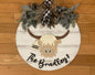 20” Round Custom Highland Cow Door Hanger